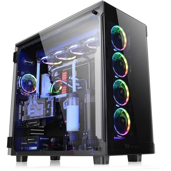 Carcasa Thermaltake View 91 Tempered Glass RGB Edition, FullTower, Fara sursa, Negru