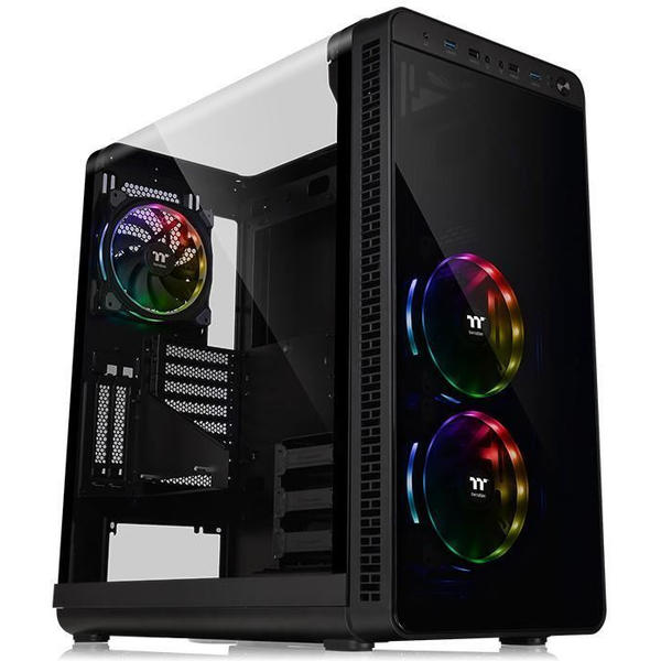 Carcasa Thermaltake View 37 RGB, MiddleTower, Fara sursa, Negru