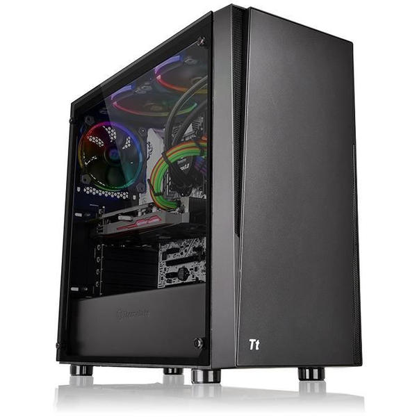 Carcasa Thermaltake Versa J21 Tempered Glass, MiddleTower, Fara sursa, Negru