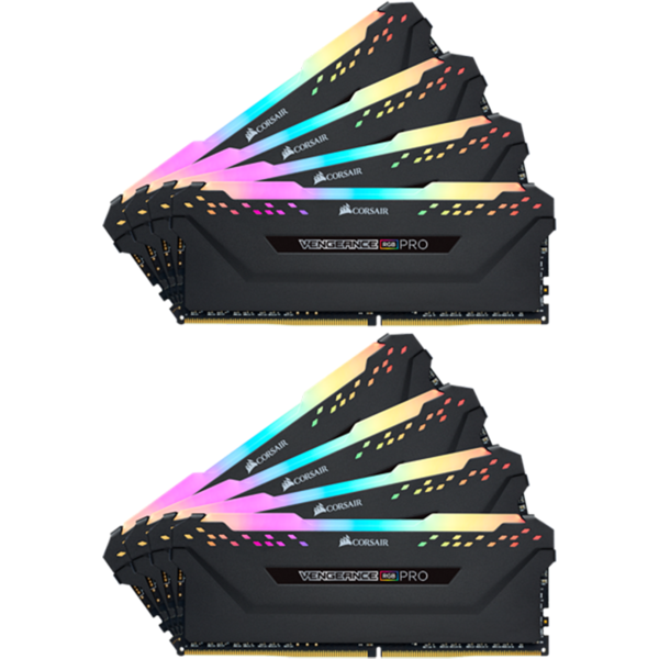 Memorie Corsair Vengeance RGB PRO, 64GB, DDR4, 3600MHz, CL18, 1.35V, Kit x 8