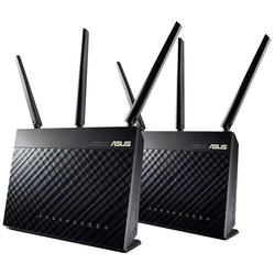 RT-AC67U, Gigabit, 802.11 a/b/g/n/ac, 1 x WAN, 4 x LAN, 600 + 1300Mbps, Dual Band AC1900, 2 Pack