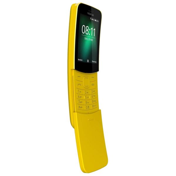 Telefon mobil Nokia 8110, Dual SIM, 2.4'' TFT, Dual Core 1.1GHz, 512MB RAM, 4GB, 2MP, 4G, Yellow