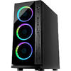 Carcasa Inter-Tech W-III RGB, MiddleTower, Fara sursa, Negru