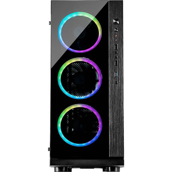 Carcasa Inter-Tech W-III RGB, MiddleTower, Fara sursa, Negru