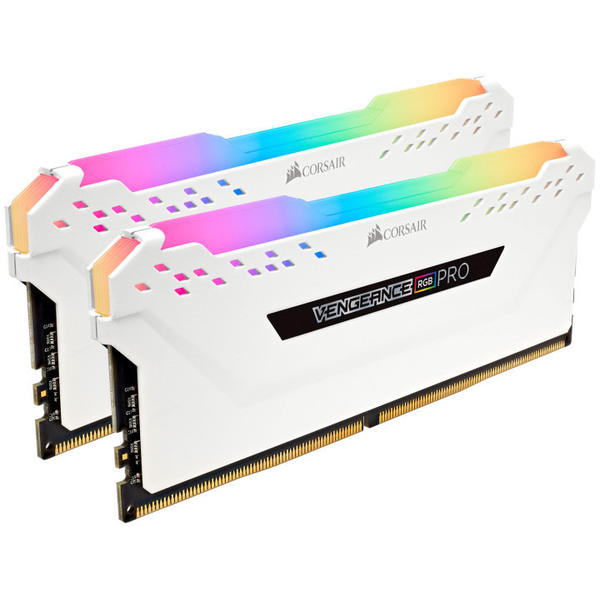 Memorie Corsair Vengeance RGB PRO White, 16GB, DDR4, 3000MHz, CL15, 1.35V, Kit Dual Channel