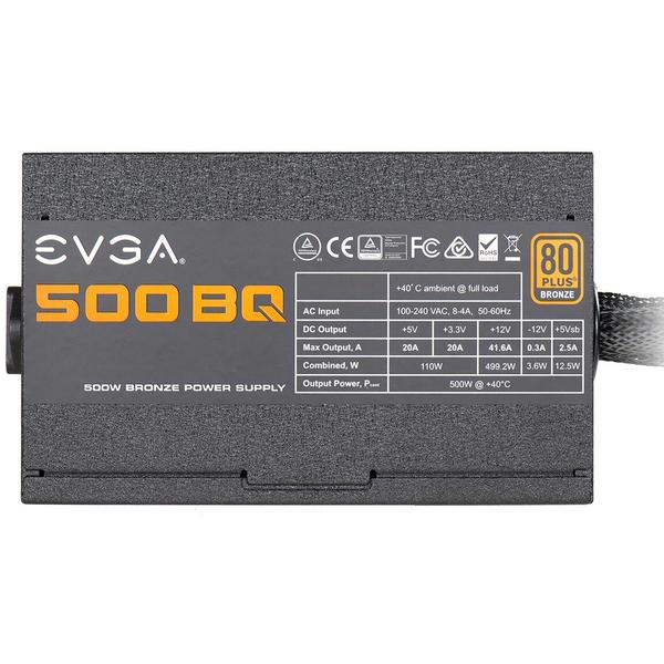 Sursa EVGA 500 BQ, 500W, Certificare 80+ Bronze