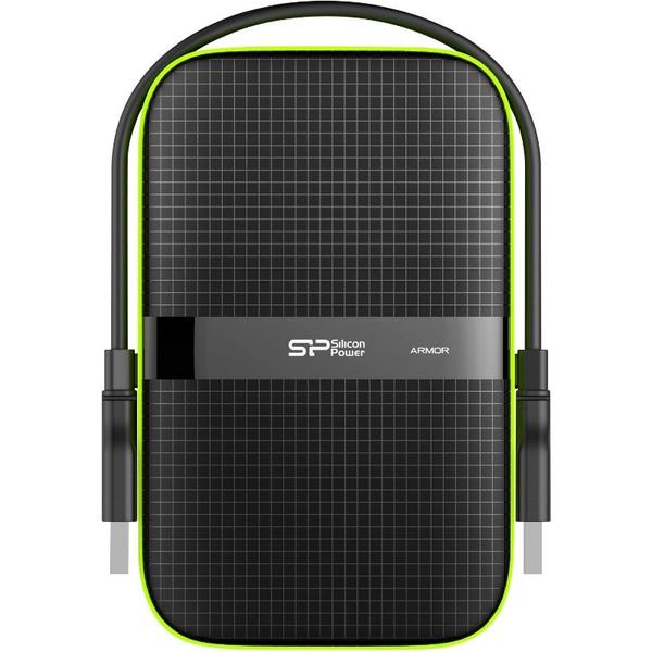 Hard Disk Extern SILICON POWER Armor A60, 1TB, USB 3.0, Negru/Verde