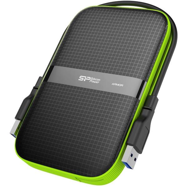 Hard Disk Extern SILICON POWER Armor A60, 1TB, USB 3.0, Negru/Verde