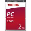 Hard Disk Notebook Toshiba L200, 2TB, SATA, 5400RPM, 128MB, Bulk