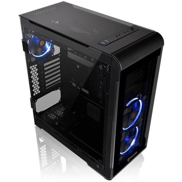 Carcasa Thermaltake View 32 Tempered Glass RGB, MiddleTower, Fara sursa, Negru