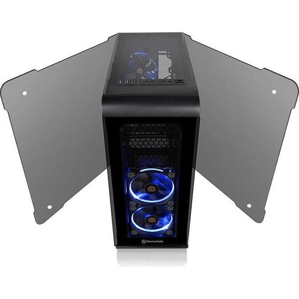 Carcasa Thermaltake View 32 Tempered Glass RGB, MiddleTower, Fara sursa, Negru