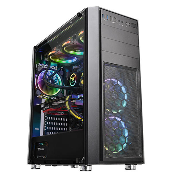 Carcasa Thermaltake Versa H26 Tempered Glass, MiddleTower, Fara sursa, Negru