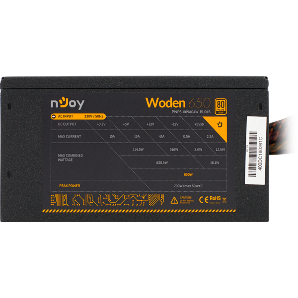 Sursa nJoy Woden 650, 650W, Certificare 80+ Gold