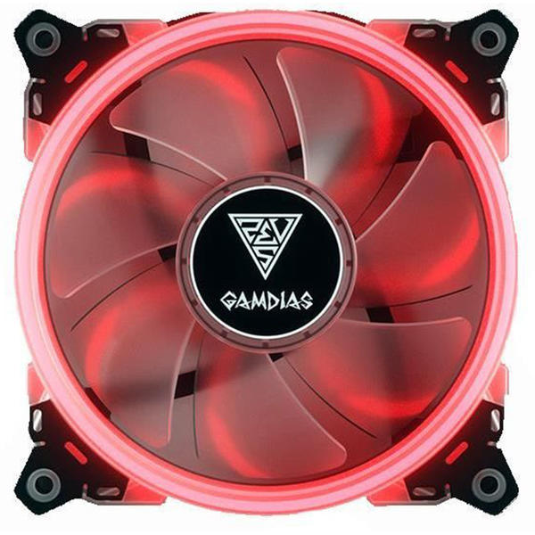 Ventilator PC Gamdias Aeolus E1 1201 Red LED Fan, 120mm