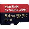 Card Memorie SanDisk Extreme PRO Micro SDXC, 64GB, Clasa 10, UHS-I U3