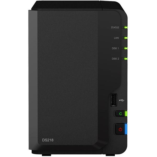 NAS Synology DiskStation DS218, Realtek RTD1296 1.4GHz, 2GB DDR4, 2 Bay, 2 x USB 3.0, 1 x USB 2.0, 1 x LAN