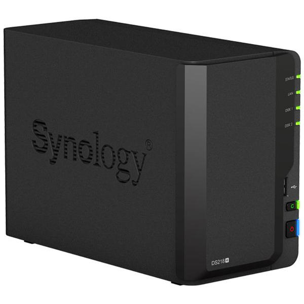 NAS Synology DiskStation DS218+, Intel Celeron J3355 2.0GHz, 2GB DDR3, 2 Bay, 3 x USB 3.0, 1 x LAN, 1 x eSATA