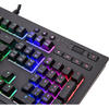 Tastatura gaming Thermaltake Tt eSPORTS Premium X1 RGB, USB, Layout US, Cherry MX Silver, Negru