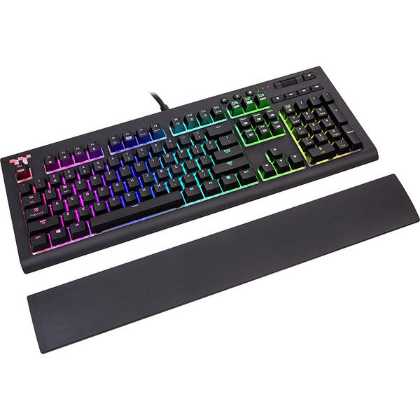 Tastatura gaming Thermaltake Tt eSPORTS Premium X1 RGB, USB, Layout US, Cherry MX Silver, Negru