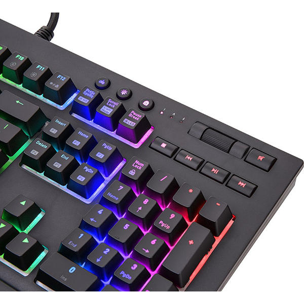 Tastatura gaming Thermaltake Tt eSPORTS Premium X1 RGB, USB, Layout US, Cherry MX Blue, Negru