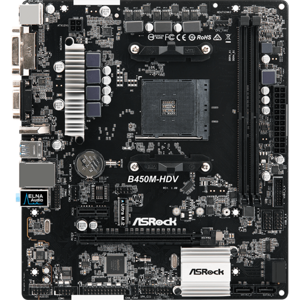 Placa de baza ASRock B450M-HDV, Socket AM4, mATX