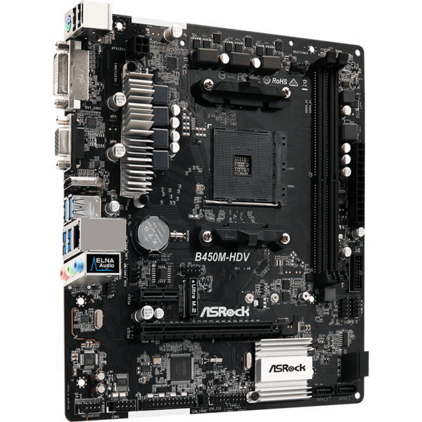 Placa de baza ASRock B450M-HDV, Socket AM4, mATX