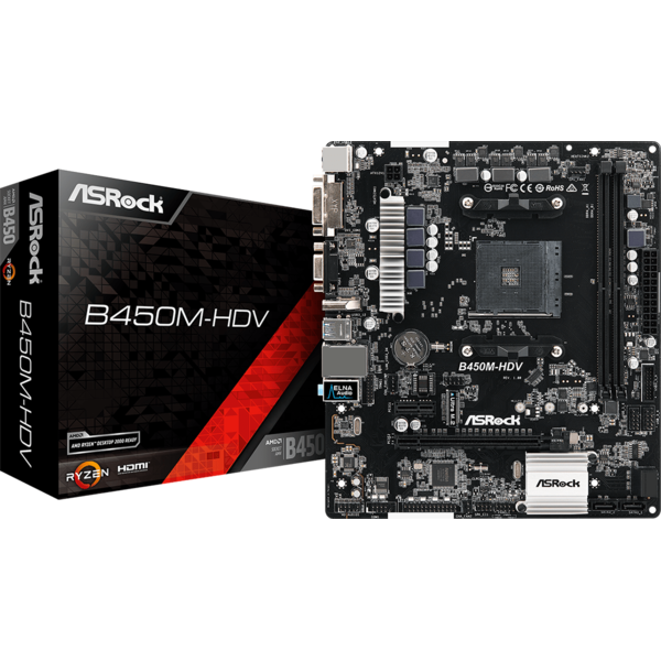 Placa de baza ASRock B450M-HDV, Socket AM4, mATX