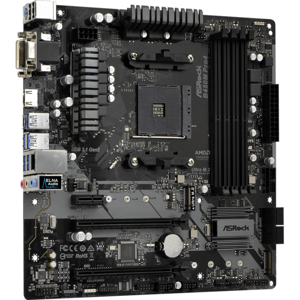 Placa de baza ASRock B450M Pro4, Socket AM4, mATX