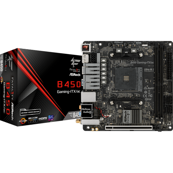 Placa de baza ASRock Fatal1ty B450 Gaming-ITX/ac, Socket AM4, mITX