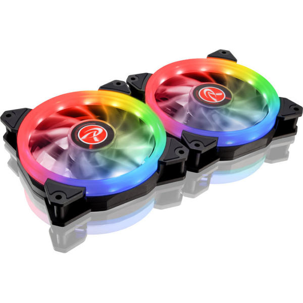 Ventilator PC RAIJINTEK IRIS 12 Rainbow RGB LED, 120mm, 2 Fan Pack