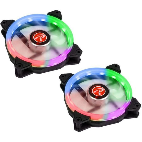 Ventilator PC RAIJINTEK IRIS 12 Rainbow RGB LED, 120mm, 2 Fan Pack
