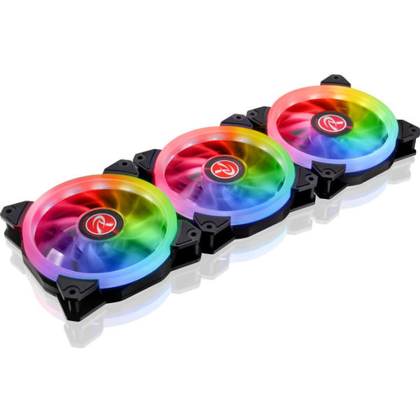 Ventilator PC RAIJINTEK IRIS 14 Rainbow RGB LED, 140mm, 3 Fan Pack