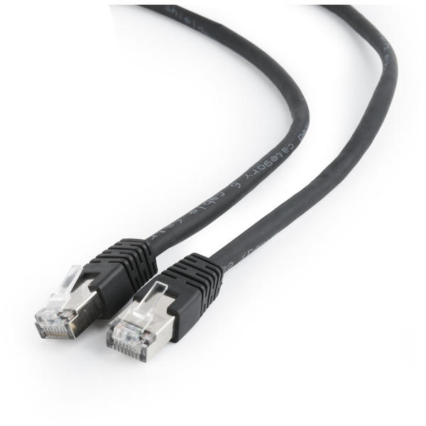 Patch Cord Gembird FTP categoria 6, 1m Negru, PP6-1M/BK