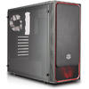 Carcasa Cooler Master MasterBox E500L Red Window, MiddleTower, Fara sursa, Negru/Rosu