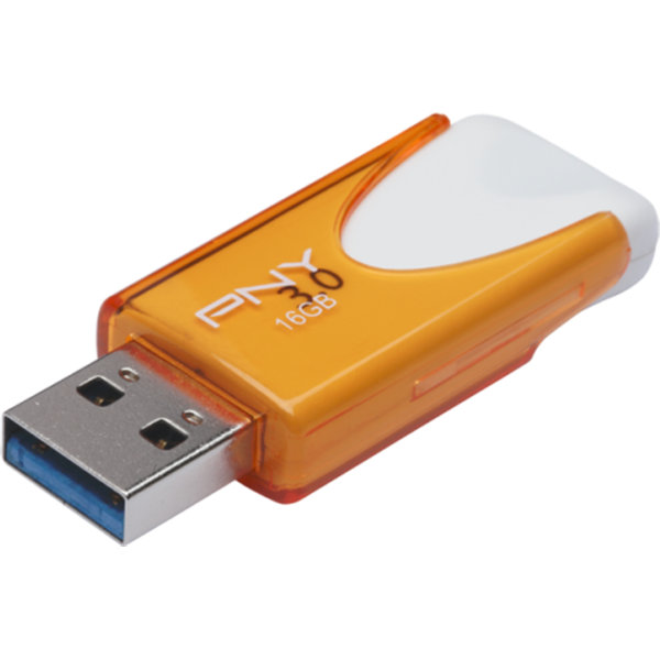 Memorie USB PNY Attache 4, 16GB, USB 3.0, Alb/Portocaliu