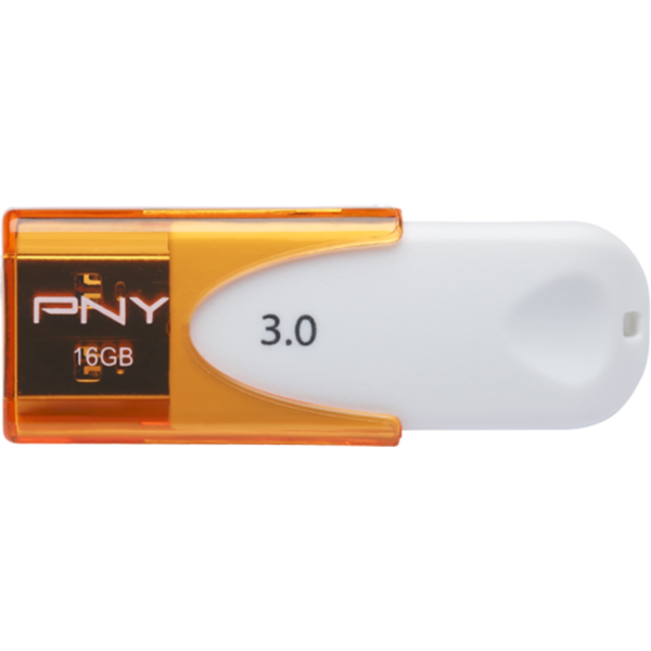 Memorie USB PNY Attache 4, 16GB, USB 3.0, Alb/Portocaliu