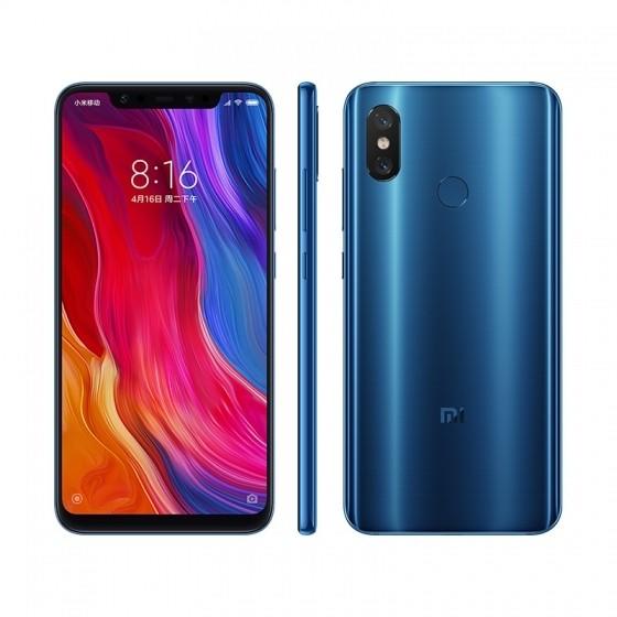 Smartphone Xiaomi Mi 8, Dual SIM, 6.21'' Super AMOLED, Octa Core 2.8GHz + 1.8GHz, 6GB RAM, 64GB, Tri camera 20MP +  12MP + 12MP, 4G, Blue