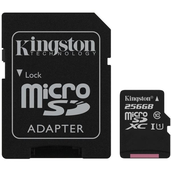Card Memorie Kingston Canvas Select Micro SDXC, 256GB, Clasa 10, UHS-I U1 + Adaptor SD