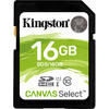 Card Memorie Kingston Canvas Select SDHC, 16GB, Clasa 10, UHS-I U1