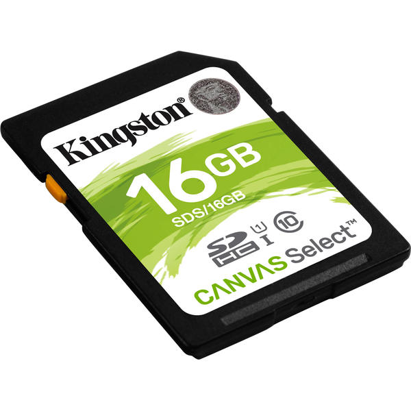 Card Memorie Kingston Canvas Select SDHC, 16GB, Clasa 10, UHS-I U1