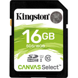Card Memorie Kingston Canvas Select SDHC, 16GB, Clasa 10, UHS-I U1