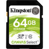 Card Memorie Kingston Canvas Select SDXC, 64GB, Clasa 10, UHS-I U1