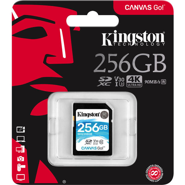 Card Memorie Kingston Canvas Go! SDXC, 256GB, Clasa 10, UHS-I U3