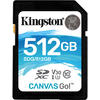 Card Memorie Kingston Canvas Go! SDXC, 512GB, Clasa 10, UHS-I U3