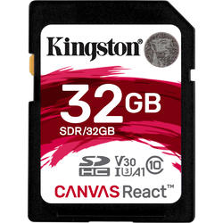 Card Memorie Kingston Canvas React SDHC, 32GB, Clasa 10, UHS-I U3