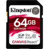 Card Memorie Kingston Canvas React SDXC, 64GB, Clasa 10, UHS-I U3