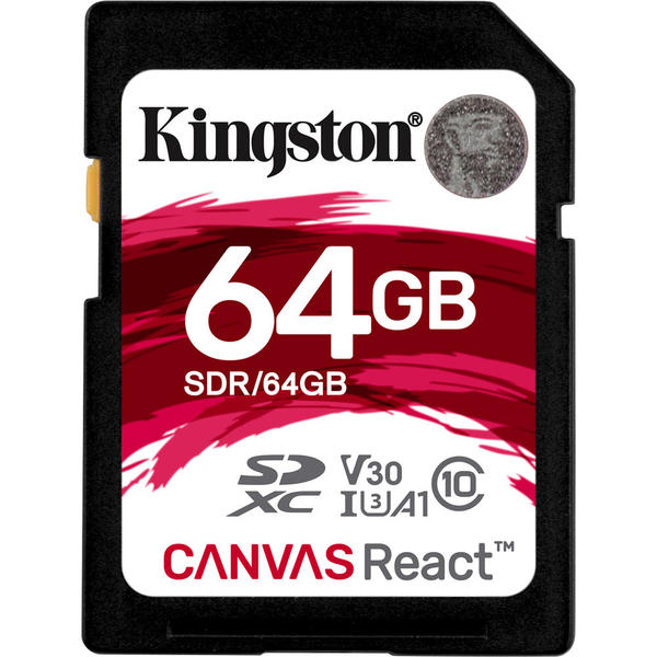 Card Memorie Kingston Canvas React SDXC, 64GB, Clasa 10, UHS-I U3