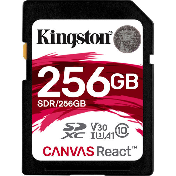 Card Memorie Kingston Canvas React SDXC, 256GB, Clasa 10, UHS-I U3