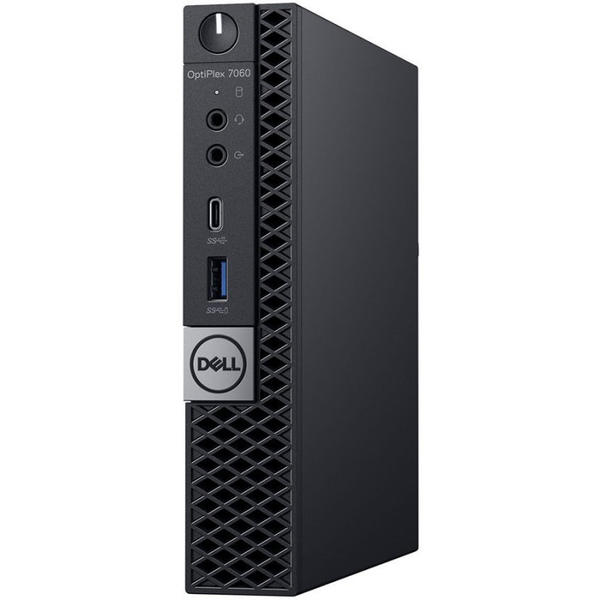 Mini PC Dell OptiPlex 7060 MFF, Core i7-8700T 2.4GHz, 16GB DDR4, 256GB SSD, Intel UHD 630, Win 10 Pro 64bit, Negru