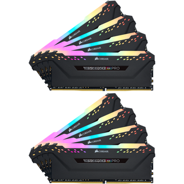 Memorie Corsair Vengeance RGB PRO, 64GB, DDR4, 3000MHz, CL15, 1.35V, Kit x 8